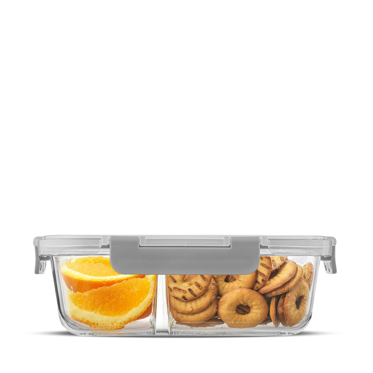 JoyJolt 10-Piece 3-Section Glass Food Storage Container (Set of 5)